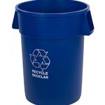 Bronco 44 Gallon Round Recycle Container - Blue