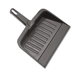 Heavy-Duty Plastic Dust Pan, 12 x 12 x 4, Black