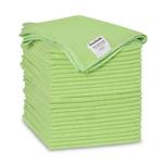 Microfiber Cleaning Cloths, 16 x 16, Green, 24/Pack