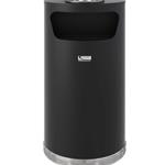 9 Gallon Half-Round Metal Trash Can with Ashtray