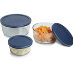 6 Piece Bowl Set w/ Blue Lids