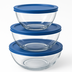 6 Piece Bowl Set w/ Blue Lids