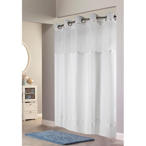 Escape Hookless Fabric Shower Curtain, Curtain Snap Rings
