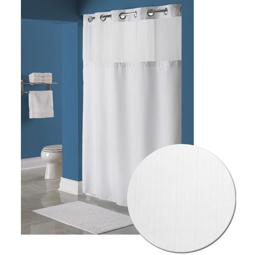 Ottoman Recycled Pet Hookless Shower, Hookless White Shower Curtain With Window