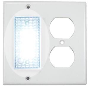 Ivory Faceplate with Yellow LED Night - Duplex Socket, Fixtures, Wall Fixtures, Hospitality – GoAVM.com
